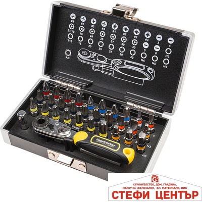 Topmaster Professional Комплект битове с тресчотка, 33 части ТМР (330158)
