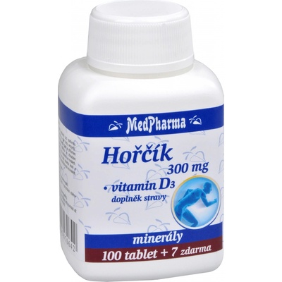 MedPharma Hořčík 300 mg + vitamín D3 107 tabliet