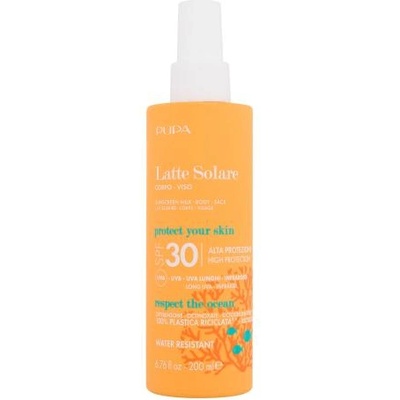 PUPA Sunscreen Milk SPF30 водоустойчив слънцезащитен лосион за тяло и лице 200 ml
