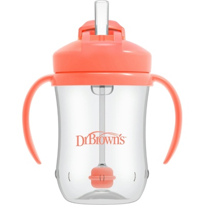 Dr. Brown's Чаша със сламка Dr. Brown's - Coral, 270 ml (72239329962)