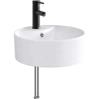 vidaXL Мивка за баня Матово черно 40, 5 x 40, 5 x 15 см Метал (890233)