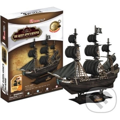 CubicFun 3D puzzle Pirátská loď Queen Anne´s Revenge 155 ks