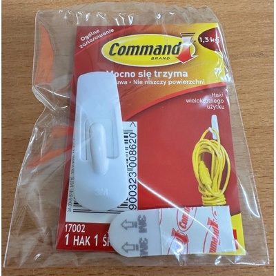 3M 17002 Command standardní plastový háček střední, 1 ks, nosnost 1,3 kg