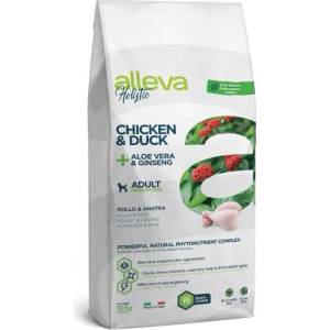 DIUSAPET Alleva® holistic (adult medium) chicken & duck + aloe vera & ginseng - пълноценна храна за пораснали кучета над една година, от средни породи, Италия - 12 кг 2400