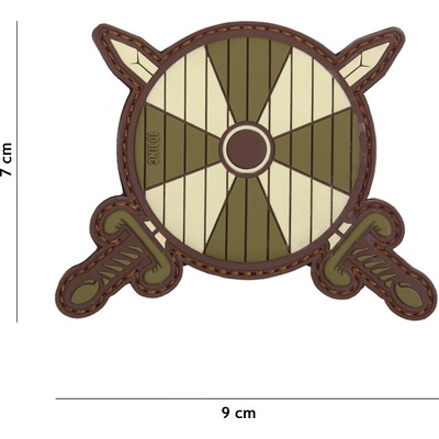Gumová nášivka 101 Inc Viking Shield - olivová