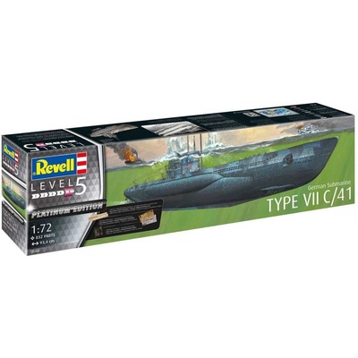 Revell Plastic ModelKit ponorka Limited Edition 05163 German Submarine Type VII C/41 Platinum Edition 1:72