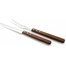Vetro Plus Príbor steakový BBQ nerez drevená rukoväť 2 ks