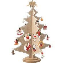J-Line by Jolipa Dřevěný skládací stromek s ozdobami Christmas Tree - Ø 20*25 cm - J-Line by Jolipa