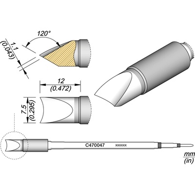 JBC C470047 – pájecí hrot pro piny a konektory