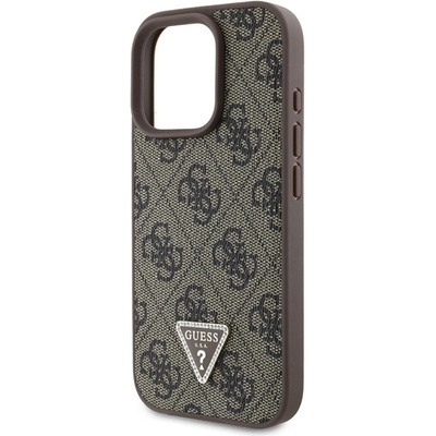 CG Mobile iPhone 17 Pro Max GUESS PU 4G STRASS TRIANGLE METAL LOGO пластмасов протектор за телефон, удароустойчив, заден капак с кожен ефект, BARNA GUHCP16XP4TDPW (GUHCP16XP4TDPW)