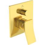 Ideal Standard Вграден смесител за вана и душ Ideal Standard Atelier Conca, цвят четкано злато, без вградено тяло (A7374A2)