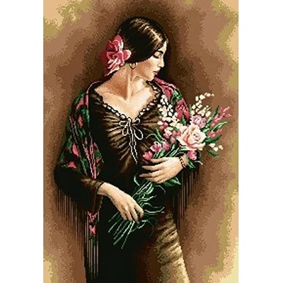 Казанлъшки гоблени Гоблен Испанка с букет Anchor (Немски)