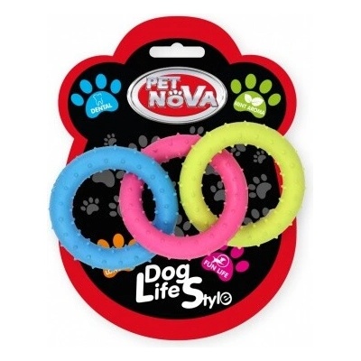Pet Nova TPR farebné kruhy s výstupkami 18,5 cm