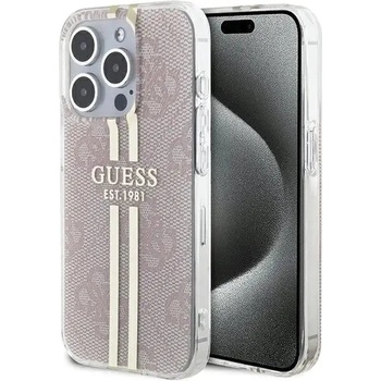 GUESS Кейс Guess IML 4G Gold Stripe за iPhone 14 Pro Max, розов (GUE003519-0)