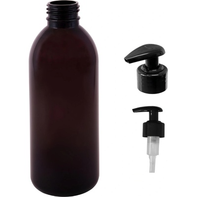 Tera plastová lahvička hnědás černou pumpičkou Tera 300 ml