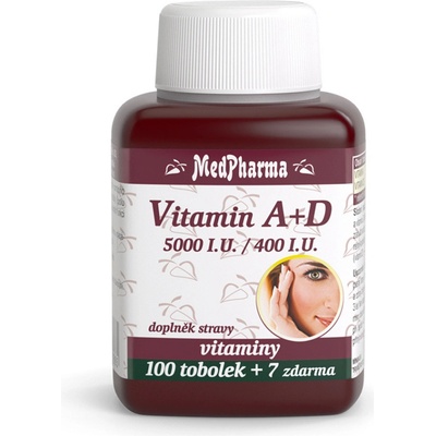 MedPharma Vitamín A+D 5000 I.U.-400 I.U. 107 kapslí