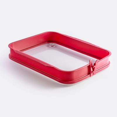 coox Силиконова тава COOX със стъклена основа в червен цвят - 36 х 27, 5 х h6 см (COOX 1610-301)