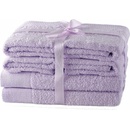 Restilo Amari ručníky a osušky v sadě fialová 4x střední ručník 50 x 100 cm 2x osuška 70 x 140 cm