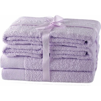 Restilo Amari ručníky a osušky v sadě fialová 4x střední ručník 50 x 100 cm 2x osuška 70 x 140 cm