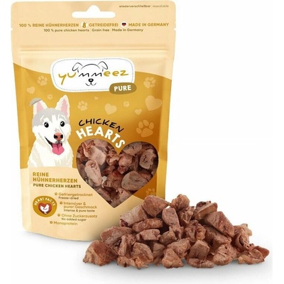 Yummeez Pure Hühnerherzen – mrazom sušené kuracie srdce 35 g