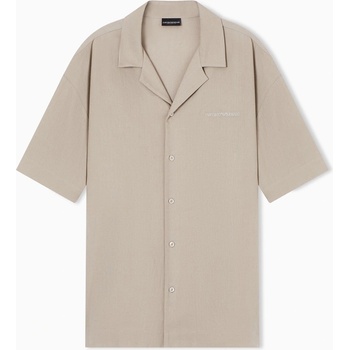 Giorgio Armani Риза Emporio Armani Men's Short Sleeve Plain Shirt - Taupe