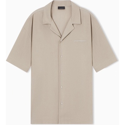 Giorgio Armani Риза Emporio Armani Men's Short Sleeve Plain Shirt - Taupe