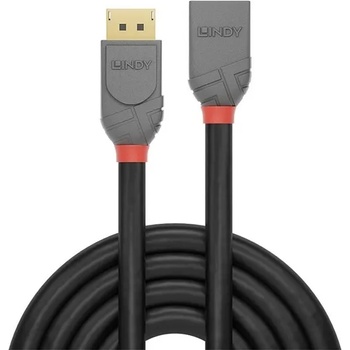 Lindy Кабел Lindy Anthra Line, от DisplayPort 1.4 (м) към DisplayPort 1.4 (ж), 0.5 m, черен (LNY-36495)