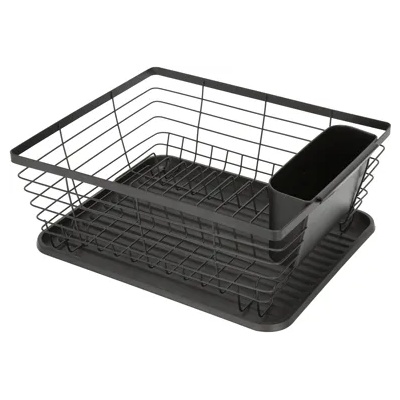 HOME-MATT BLACK-Сушилник за съдове 1ет 36.3x30.2xh14.5cm (23259-001) (0185122)