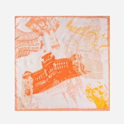 Emblemm hedvábný šátek Prague oranžový