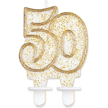 Godan Свещ за торта 50 - злато