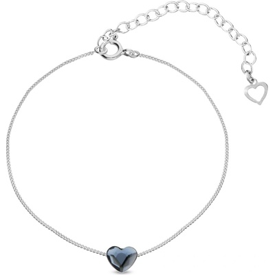 Spark modrý se Swarovski Elements Heart B28086DB Denim Blue