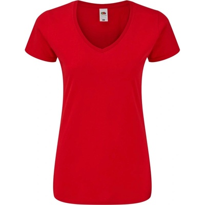 Fruit of the Loom Tričko Lady-Fit Iconic 150 V-Neck T s výstřihem do V krátký rukáv dámské COT-16144400101 Bílá