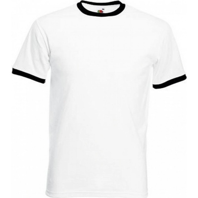 Fruit of the Loom tričko Ringer T s kontrastními lemy černá F159 bílá