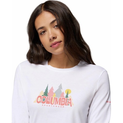 Ruby Springs Graphic LS Damske Tricko Dlhu Rukav White Colorful Treescape