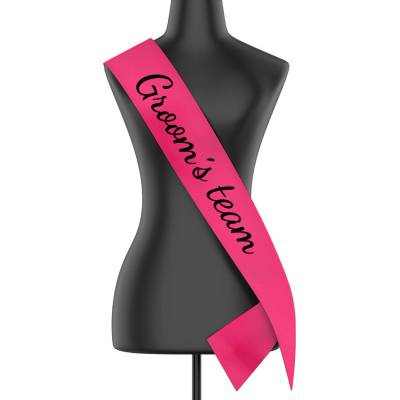 Šerpa Groom´s team Růžová sytá šířka šerpy 10 8 cm Canvas Šerpa 2517