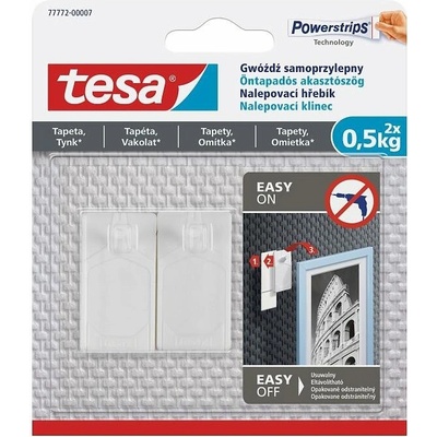 tesa - Nalepovací háčik na tapety a omietku, 0.5kg