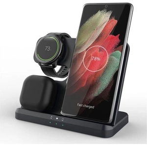 GKK Безжично Зарядно за Samsung, GKK 3in1 Charging Station 15W, Черен (5906630004321)