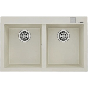 Teka Гранитна мивка, авт. клапан, за шкаф 80 см ForSquare 2B 790 TG КРЕМ (M.1029.КР) - bay Мивка за вграждане
