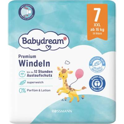Babydream Premium 16+ kg 7 XXL 28 ks
