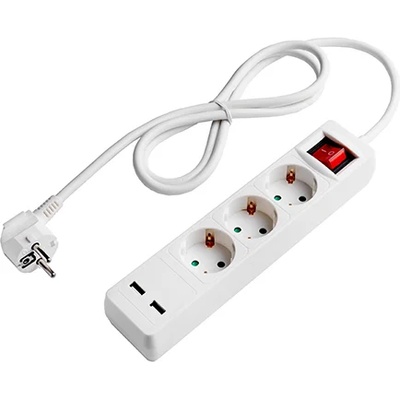 OPTONICA 3 Plug + 2 USB 1,5 m Switch (7615)