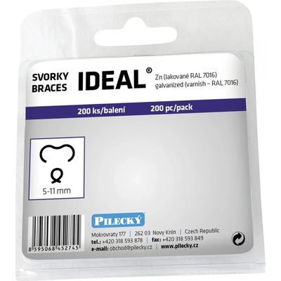 PILECKÝ Svorky IDEAL pre štvorhranné pletivo IDEAL poplastované 200 ks antracit