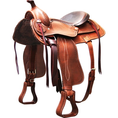 Red Horns Sedlo westernové Red Horns reiningové 17" extra široká komora hnědé – Zboží Mobilmania