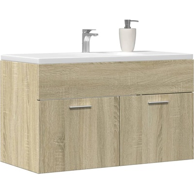 vidaXL Шкаф за мивка за баня дъб сонома 90x38, 5x46 см инженерно дърво (856213)