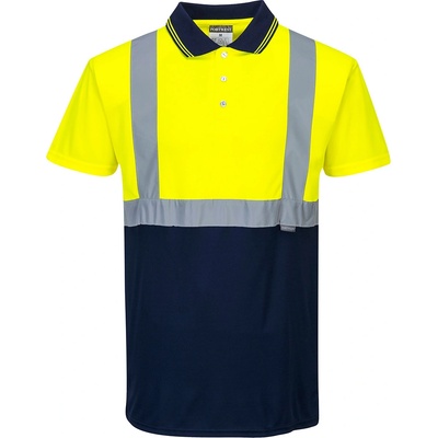 Portwest hi-vis s479 / Светлоотразителна функционална поло тениска - hv жълто/тъмносиньо xxl (s479ynrxxl)