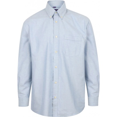Henbury pánská košeľa s dlhým rukávom Oxford blue H510