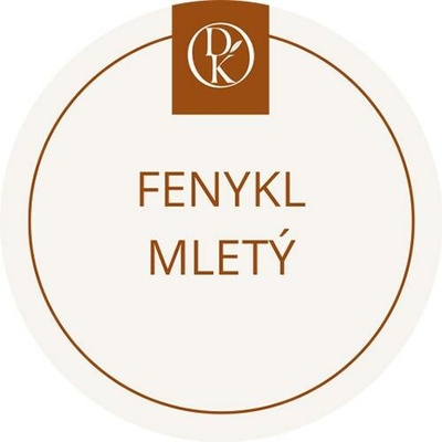 Davídkovo koření Etiketa Fenykl mletý béžová průměr 4,5 cm 1 ks