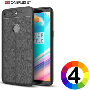 Image 1 of OnePlus 5T Удароустойчив Litchi Skin Калъф и Протектор