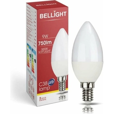 Bellight LED 180-260V C35 9W E14 830lm teplá biela sviečka