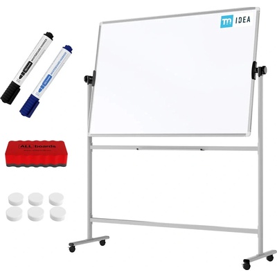ALLboards Mobilní tabule TM Idea, oboustranná, otočná, za sucha stíratelná, magnetická, 150 x 100 cm – řada FLEX DMB1510