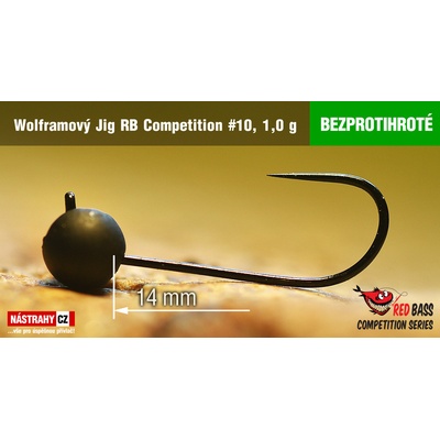 NASTRAHY.cz Bezprotihrotý wolframový Jig RB Competition #10 14 mm 1,0 g Black 5 ks